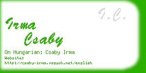 irma csaby business card